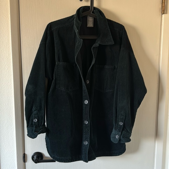 Green Corduroy Shacket - Picture 1 of 7